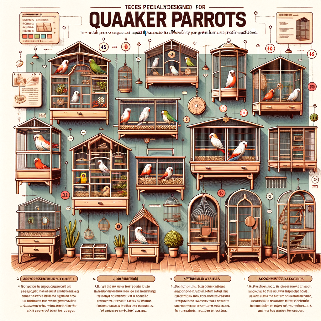 Top-rated Quaker Parrot cages from the best brands showcasing quality, size, setup, and affordable options, along with recommended accessories for Quaker Parrot housing based on expert Quaker Parrot cage reviews.